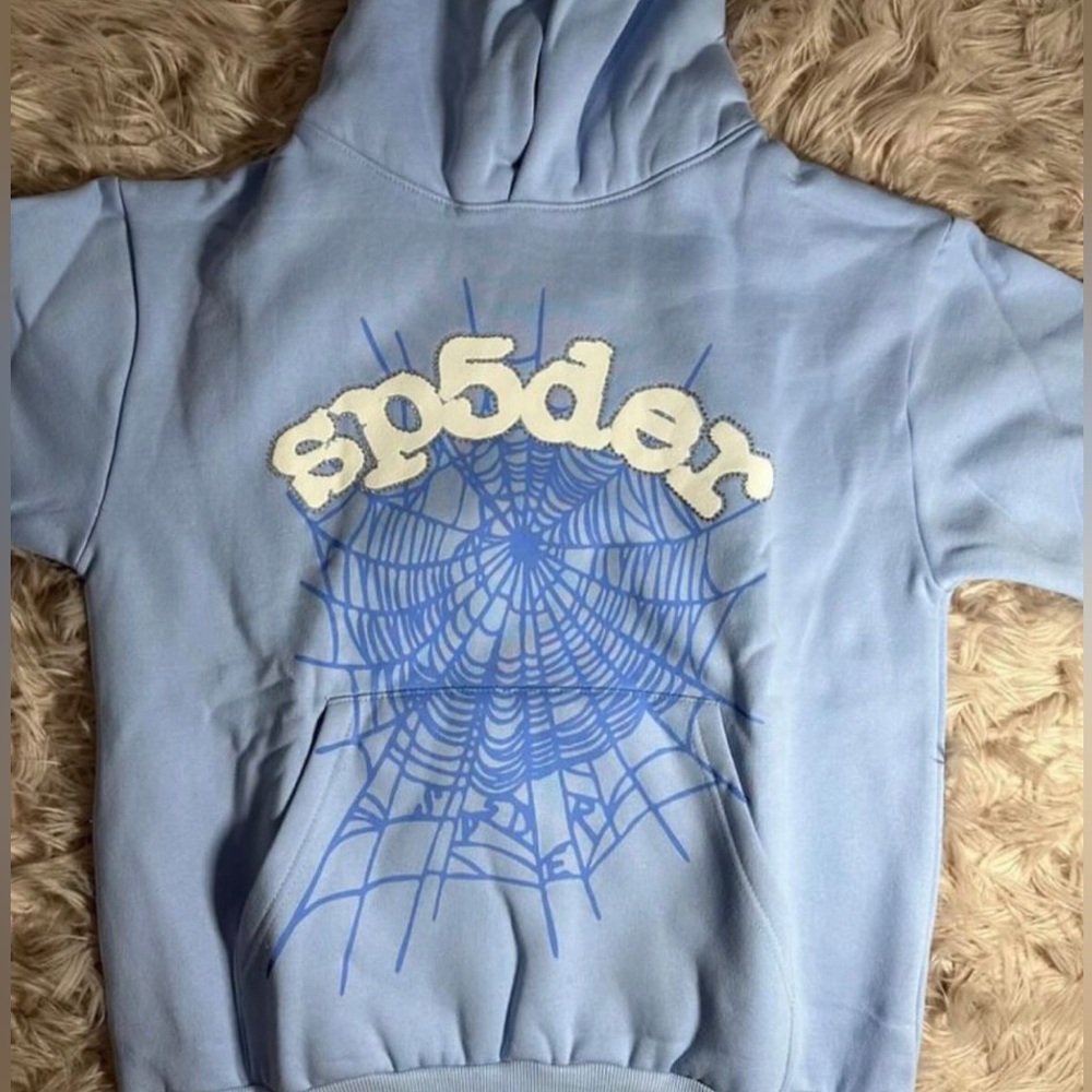 Sp5der hoodie light blue not authentic 1/1 og all brand new